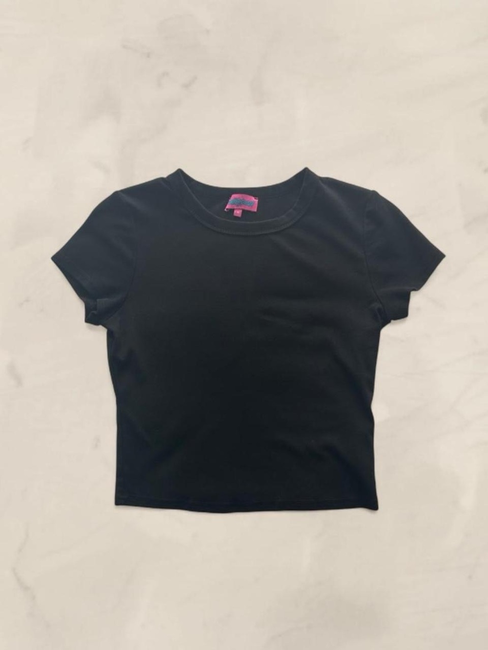 edikted black fitted baby tee